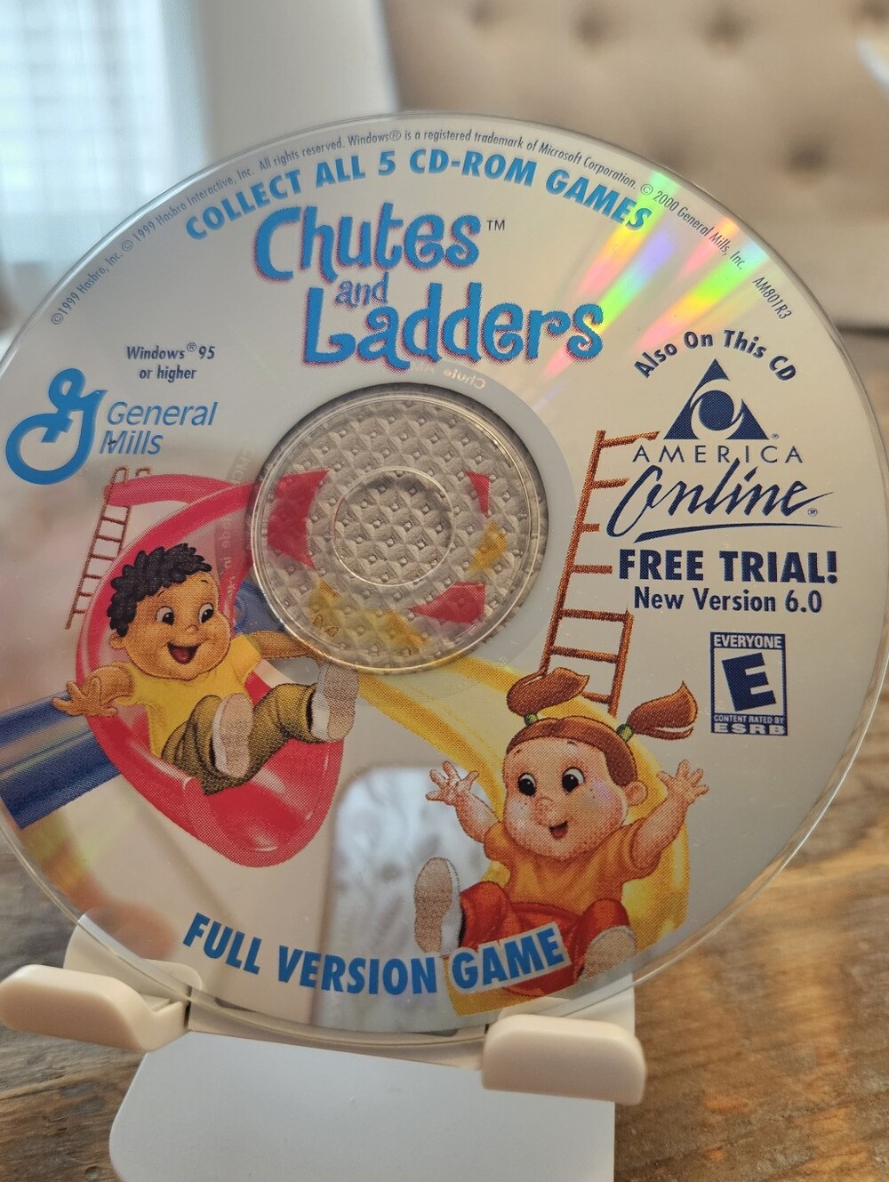 Chutes and Ladders Full Version Game CD-ROM - White/Silver Vintage